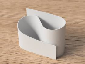 3D Baskı Kavisli Diş Fırçası ve Küçük Eşya Tutucu Masa ve Banyo Organizeri Modern Minimal Düzenleyici - Beyaz