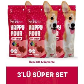 REFLEX Plus Happy Hour Love Edition Köpek Ödül Maması Seti 3x60 gr