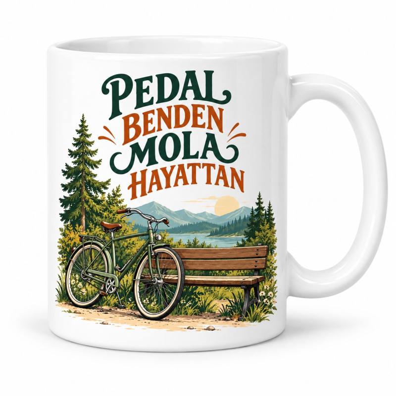 Bisiklet Parkı Tasarımlı Porselen Kupa - MODEL 1123