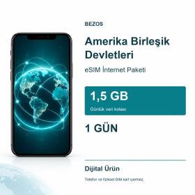 Amerika Birleşik Devletleri eSIM İnternet Paketi Günlük 1,5 GB 1 Gün