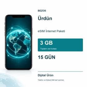 Ürdün eSIM İnternet Paketi 3 GB 15 Gün