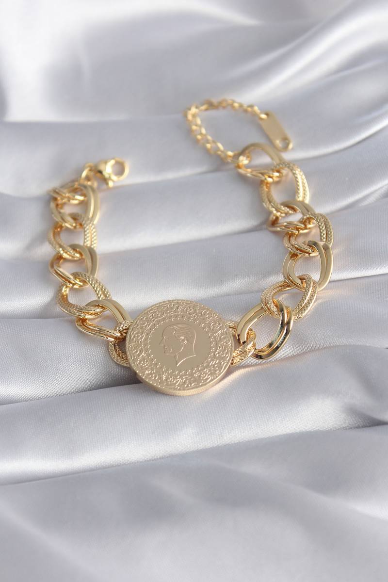 316L Çelik Gold Renk Tam Gold Model Samanyolu Kadın Bileklik