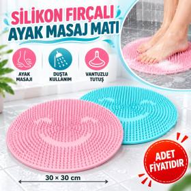 Silikon Fırçalı Banyo Masaj Matı ve Ayaklar için Topuk Masaj Paspası