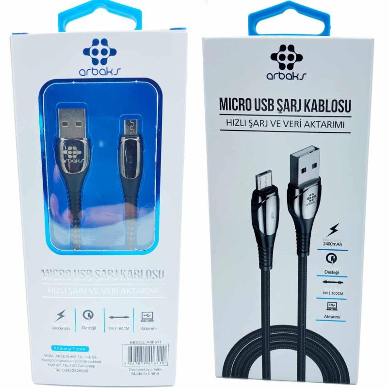 (Micro) Metal Hızlı Şarj Ve Veri Aktarımı – ARB-611