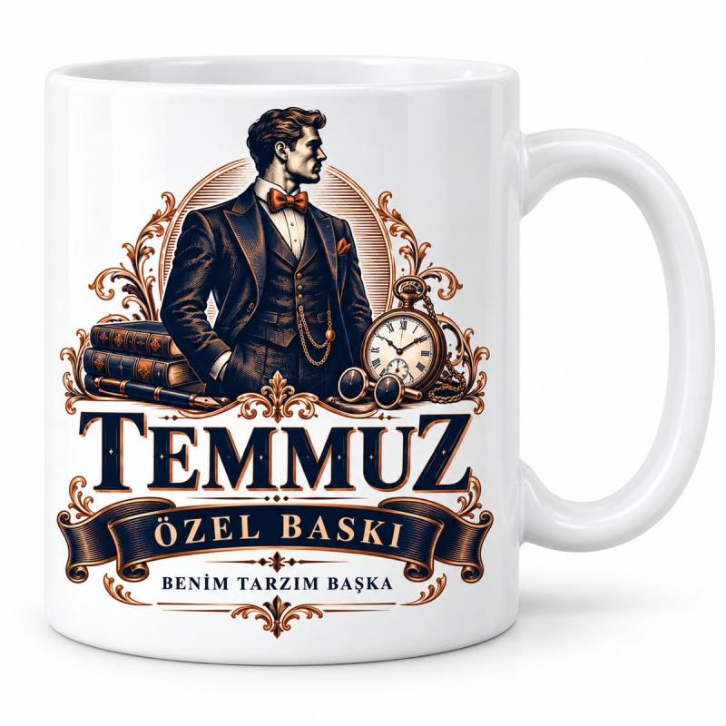 Temmuz Özel Baskı Beyefendi Tasarımlı Porselen Kupa - MODEL 1160