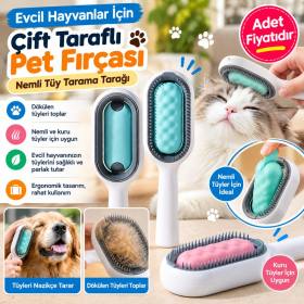 Evcil Hayvanlar İçin Çift Taraflı Pet Fırçası Nemli Tüy Tarama Tarağı(adet fiyatıdır)