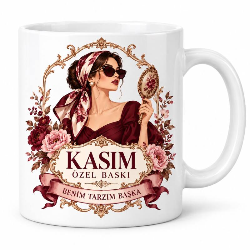 Kasım Özel Baskı Hanımefendi Tasarımlı Porselen Kupa - MODEL 1176