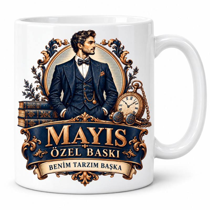 Mayıs Özel Baskı Beyefendi Tasarımlı Porselen Kupa - MODEL 1158