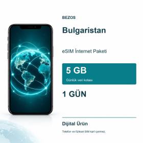 Bulgaristan eSIM İnternet Paketi Günlük 5 GB 1 Gün
