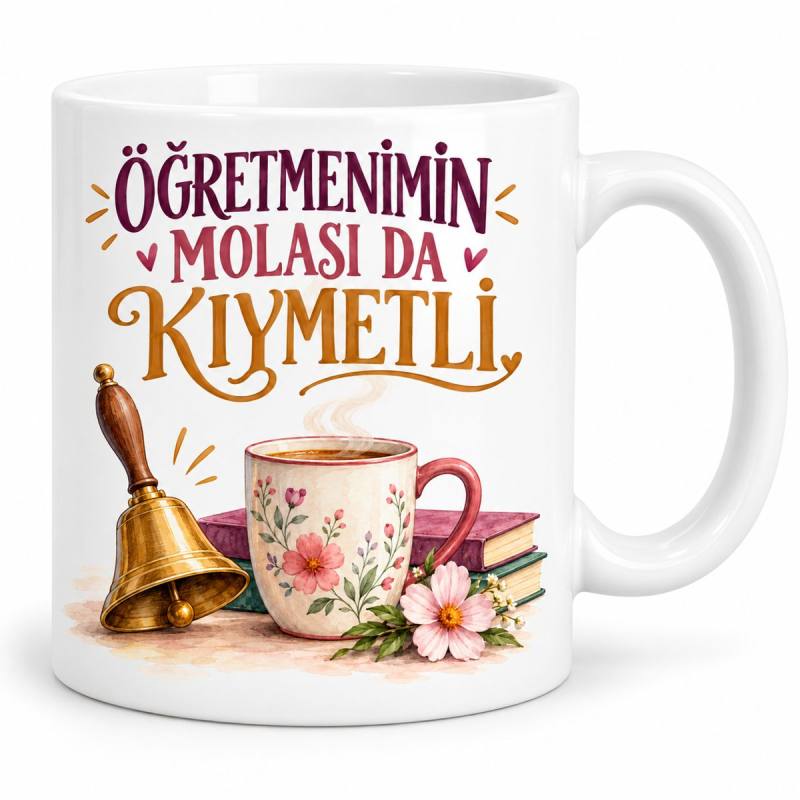 Teneffüs Takvimi Tasarımlı Porselen Kupa - MODEL 1129