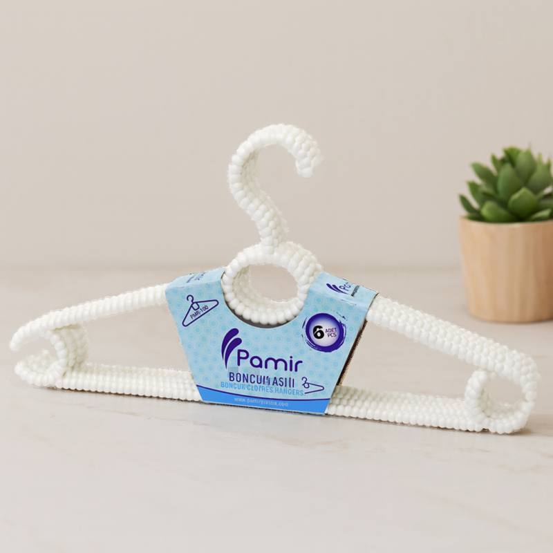 Boncuklu Plastik Elbise Askısı 6'lı