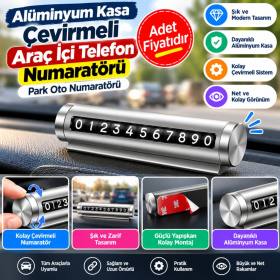 Alüminyum Kasa Gri Renk Çevirmeli Araç Içi Telefon Numaratörü Park Oto Numaratörü (adet fiyatıdır)