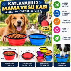 Katlanabilir Kedi Köpek Mama ve Su Kabı Köpek Oyuncağı