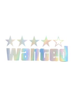 Wanted Yazılı Hologram Efektli Cam Stickeri 20x9cm