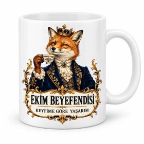 Ekim Doğum Ayı Beyefendisi Tasarımlı Porselen Kupa - MODEL 1069