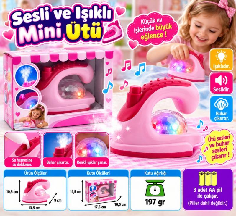 Sesli ve Işıklı Mini Ütü ***OYUNCAKTIR***