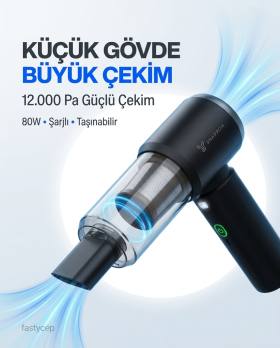 Vacuum Plus SNV-3002 15in1 Profesyonel 12.000PA Emiş Güçlü Üflemeli Şarjlı Mini Araç Süpürgesi