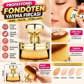 Profesyonel Geniş Pratik Tutma Saplı Gold Büyük Fondöten Yayma Fırçası