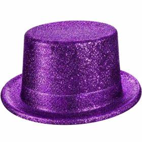 Mor Simli Glitter Silindir Parti Şapkası
