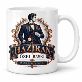 Haziran Özel Baskı Beyefendi Tasarımlı Porselen Kupa - MODEL 1159