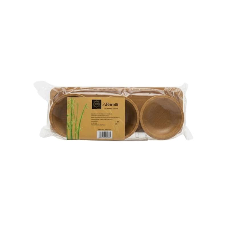 3'li Altlıklı Bambu Mini Sunumluk
