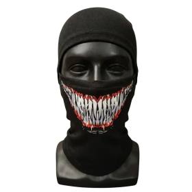 Unisex Tam Yüz Balaklava Diş Desenli Kışlık Maske Nefes Alan Esnek Kask Altı Boyunluk Yumuşak Viskoz