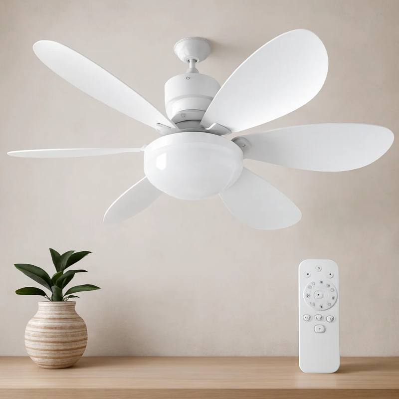 Kumandalı 2'si1 Arada Tavan Vantilatör Avize 40W 6 Kanat