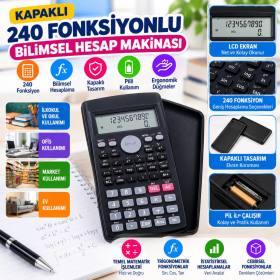 Kapaklı 240 Fonksiyonlu, Pilli Bilimsel Hesap Makinası (adet fiyatıdır)