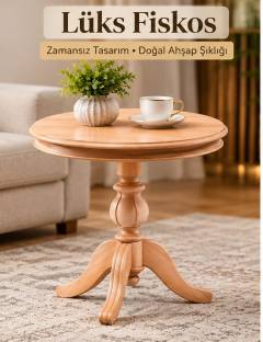 5921 Lüks Fiskos Cilasız Ham + Çay Sehpası +Yan Sehpa+ Servis Sehpası+Dekoratif Sehpa