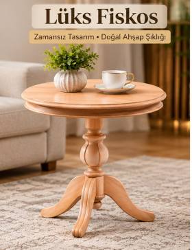 5921 Lüks Fiskos Cilasız Ham + Çay Sehpası +Yan Sehpa+ Servis Sehpası+Dekoratif Sehpa