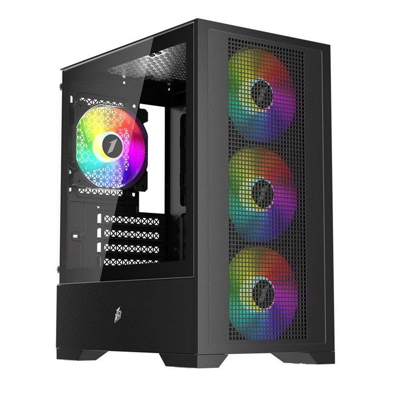 1ST PLAYER GO2 SİYAH 550W 4X12CM RAINBOW FAN TEMPERLİ CAM USB 3.0 M-ATX KASA