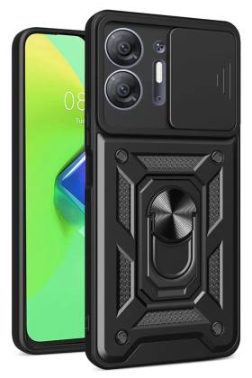 İnfinix Hot 30 5G Uyumlu Kılıf Pars Lens Yüzüklü Silikon - Siyah