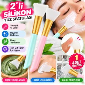 2li Silikon Temizlemesi Kolay Kullanılabilen Yüz Cilt Bakımı Maske Ve Krem Spatulası