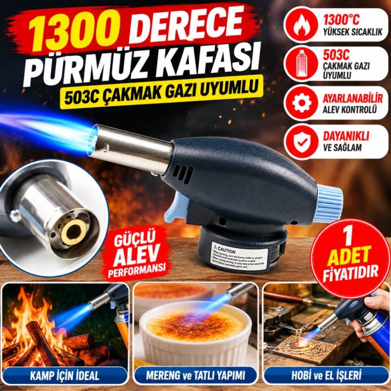 1300 Derece 503C Çakmak Gazı Uyumlu Pürmüz Kafası Kamp , Mereng Yapımı İçin Pürmüz Başlığı (adet fiyatıdır)
