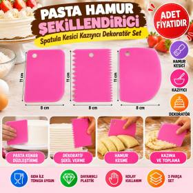 Pasta Hamur Şekillendirici Spatula Kesici Kazıyıcı Dekoratör Set
