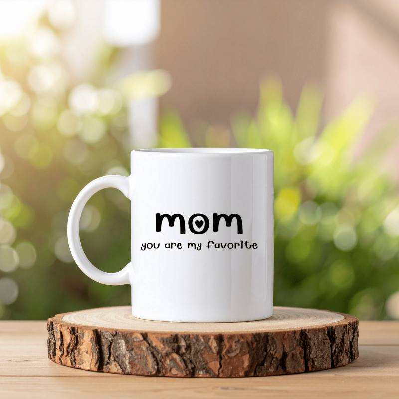 Mom You Are My Favorite Yazılı Kupa Model 205 Anneye Hediye Seramik Kupa Şık Tasarım Kahve Kupası