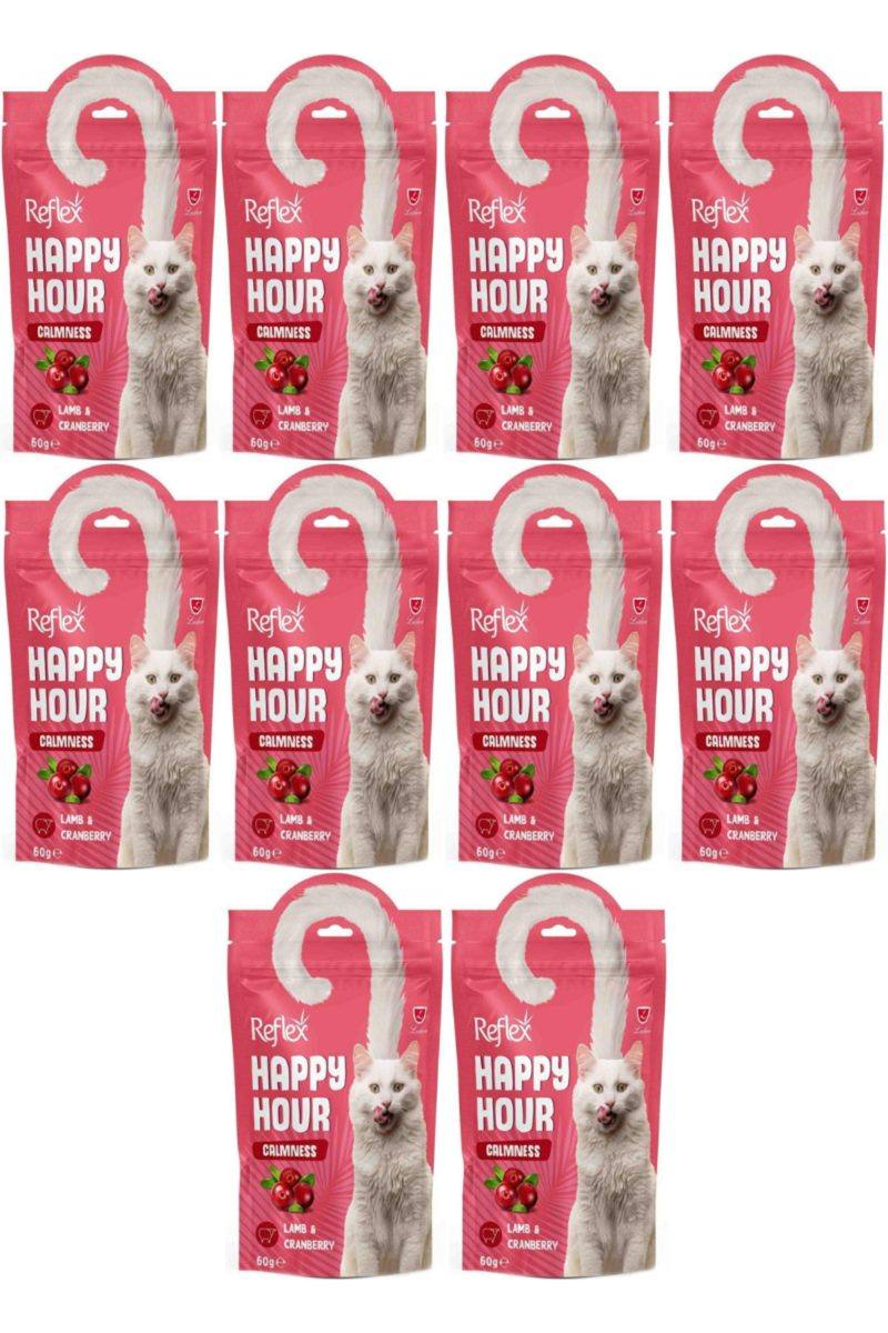 Reflex Happy Hour Calmness Kuzulu ve Kızılcıklı Kedi Ödül Maması 60gr - 10 Adet