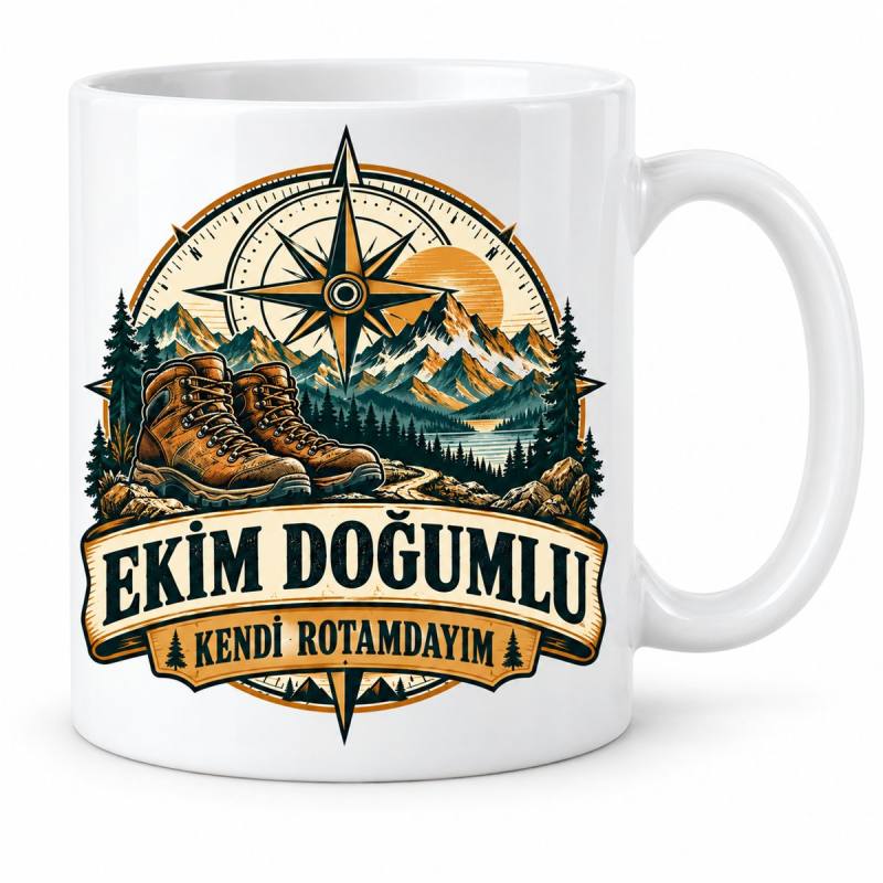 Ekim Beyefendi Rotası Tasarımlı Porselen Kupa - MODEL 1257