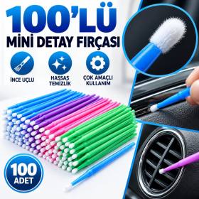 100’lü Mini Tek Kullanımlık Araba Rötüş Fırçası –İnce Uçlu Yumuşak Kıllı Boya Uygulayıcı, Otomotiv Detaylandırma