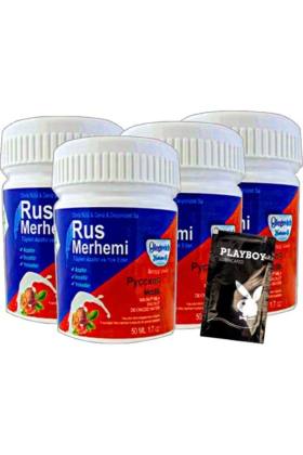 Playboy Blue Rus Merhemi 4 Tane x 50 ml Tüy Dökücü Krem + 1 Armağan Jel