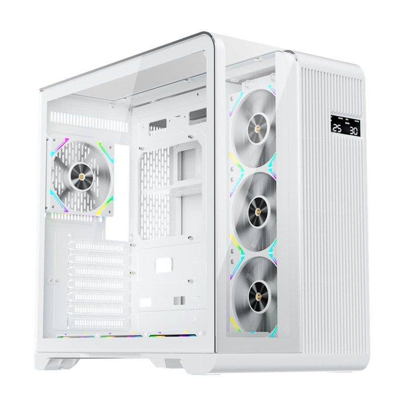 1ST PLAYER RT7 BEYAZ DIGITAL 850W 80+ GOLD FULL MODÜLER 4X12CM ARGB 3 TARAFLI TEMPERLİ CAM USB 3.0 - TYPE C ATX KASA