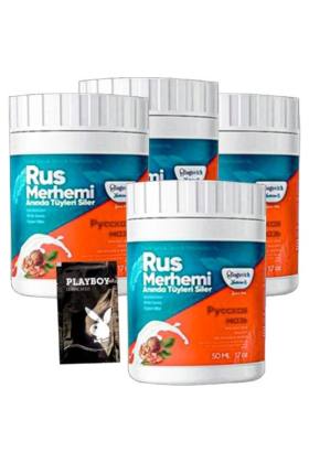 Playboy Turquoise 4'lü Birden Ceviz & Ceviz Sütü Rus Merhemi 50 ml Tüy Dökücü Krem + 1 Armağan Jel