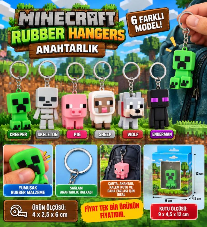 Minecraft Rubber Hangers Anahtarlık (adet fiyatıdır)