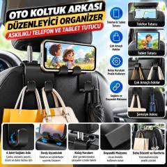 Oto Koltuk Arkası Düzenleyici Organizer Askılıklı Telefon,Tablet Tutucu
