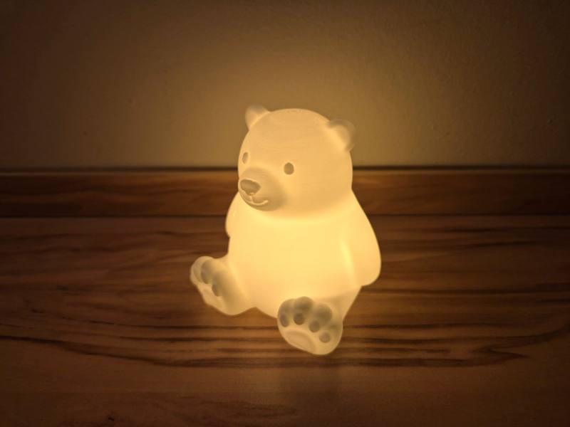 3D Baskı Sevimli Kutup Ayısı Tealight Mumluk Dekoratif Mum Tutucu