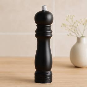 Siyah Ahşap Tuz ve Baharat Öğütücü - Büyük (Ø4.5 cm x 19.5 cm)