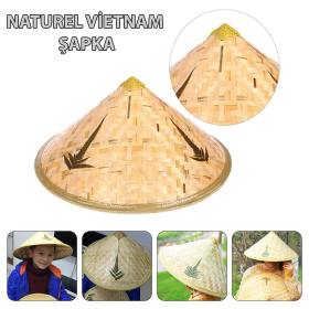 Naturel Renk Cambodia Kamboçyalı Vietnam Şapkası PVC Hasır