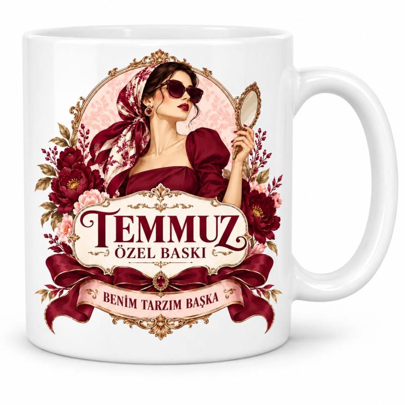 Temmuz Özel Baskı Hanımefendi Tasarımlı Porselen Kupa - MODEL 1172