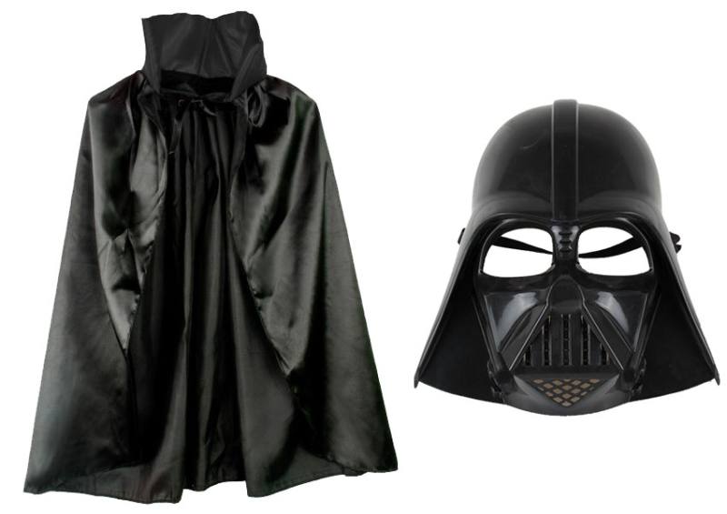 Çocuk Boy Yıldız Savaşları Star Wars Darth Vader Maskesi ve 90 cm Pelerin Seti Siyah