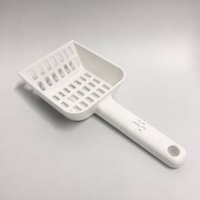 3D Baskı Kedi Kumu Küreği - Geniş Hazneli Eleme Küreği-Beyaz